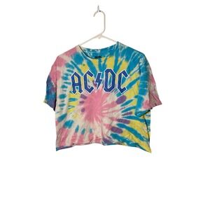 AC/DC Large Tie Dye Cropped‎ T Shirt